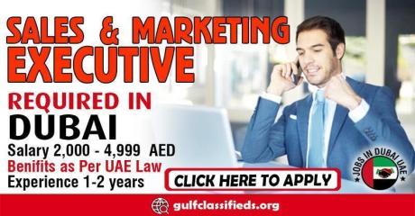 SALES & MARKETING EXECUTIVE REQUIRED IN DUBAI