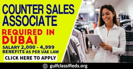 COUNTER SALES ASSOCIATE REQUIRED IN DUBAI